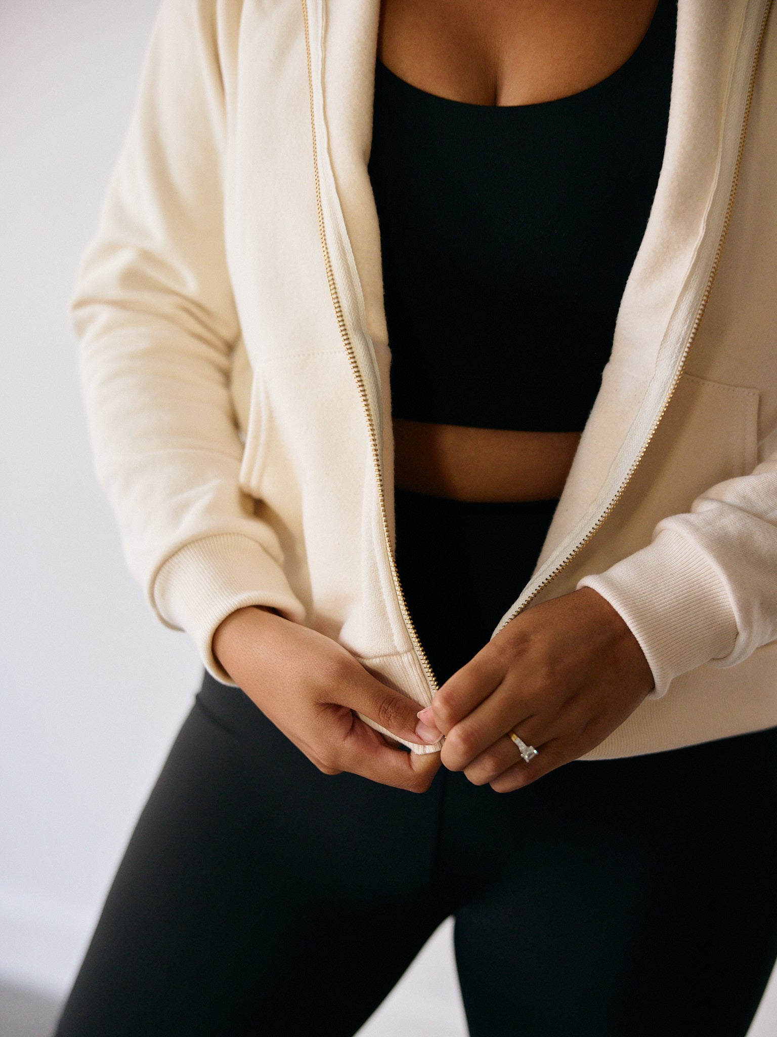 CREAM AUBREY ZIP HOODIE