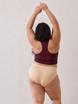 Free Label Canadian made bamboo racerback bra. The Goldie Bra in Syrah