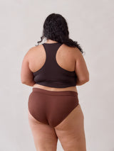 Free Label racerback Goldie bamboo bra in Cold Brew. Made in Canada.
