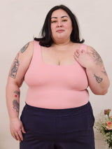 free label reversible bulid in bra square neck tank