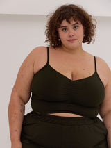 Free Label Carrie Bra, adjustable strap bralette with ruching, plus size