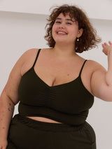 Free Label Carrie Bra, adjustable strap bralette with ruching, plus size