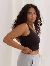 Free Label wireless elastic free bra, nursing bra, dark brown