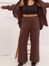 Free Label Loretta Pant brown organic cotton wide leg pant