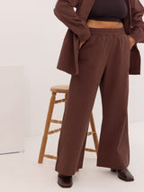 Free Label Loretta Pant brown organic cotton wide leg pant