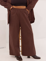 Free Label Loretta Pant brown organic cotton wide leg pant