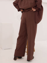 Free Label Loretta Pant brown organic cotton wide leg pant
