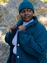 deep sea oversized Superfine Alpaca cardigan made in peru
