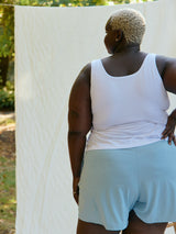 White build in bra tank top reversible bamboo
