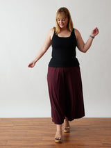 Womens size inclusive wide leg pant in Syrah