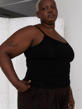 Free Label Lotte Tank Black - built in bra cami bamboo