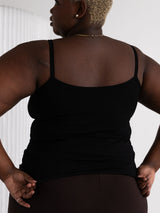 Free Label Lotte Tank Black - built in bra cami bamboo