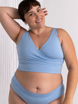 canadian made blue bamboo nursing bra