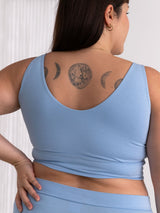 canadian made blue bamboo nursing bra