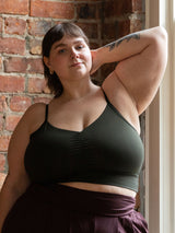 Free Label Carrie Bra, adjustable strap bralette with ruching, plus size