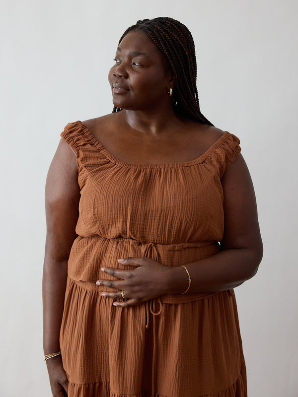 Free Label Maeve Top - Elastic Tank - Cotton Gauze - Summer Top 