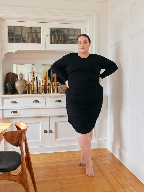 BLACK LONG-SLEEVE JULES DRESS