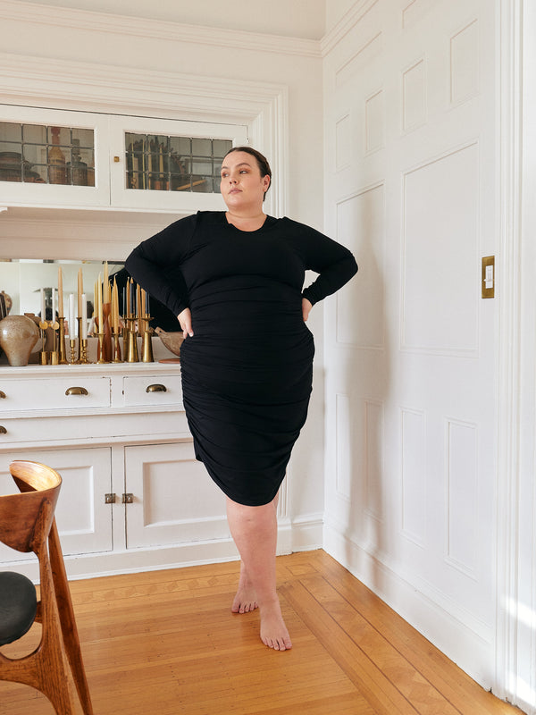 BLACK LONG-SLEEVE JULES DRESS