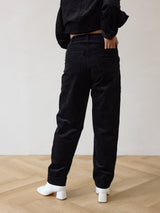 BLack Corduroy Straight leg pant made in Canada Free Label slow fashion