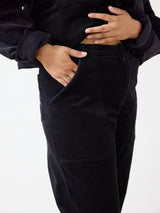 BLack Corduroy Straight leg pant made in Canada Free Label slow fashion