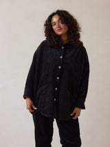 Black Corduroy Shacket, Free Label slow fashion ethically made cord jacket