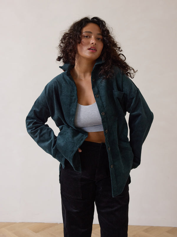 Free Label teal jewel tone corduroy jacket