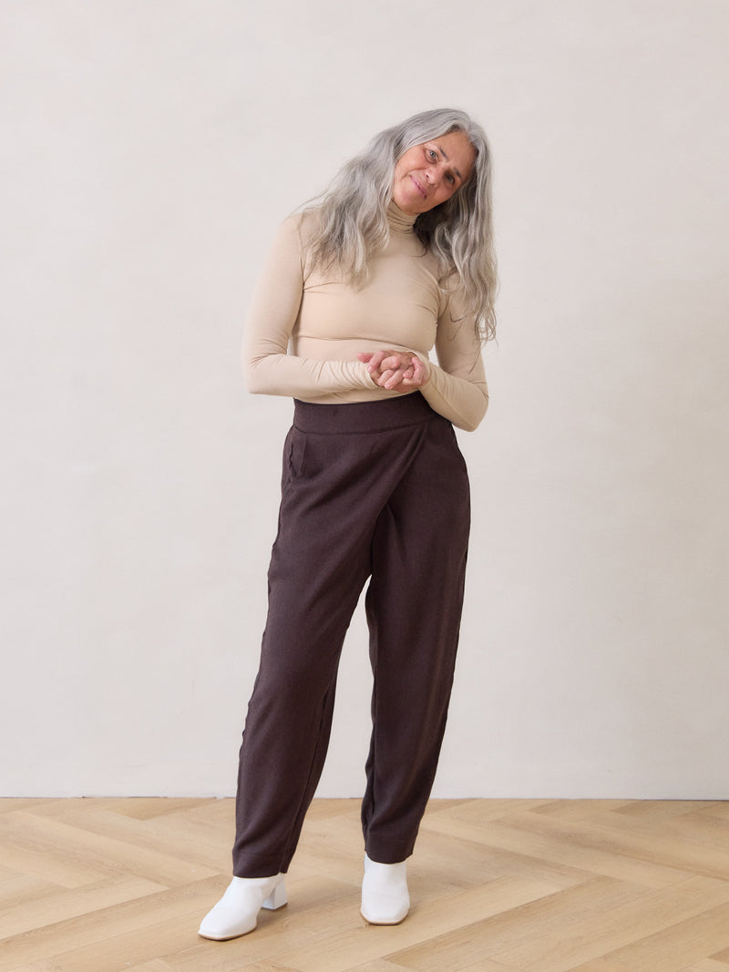 Free Label pull on faux wrap pant work appropriate slow fashion