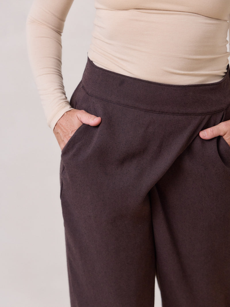 Free Label pull on faux wrap pant work appropriate slow fashion