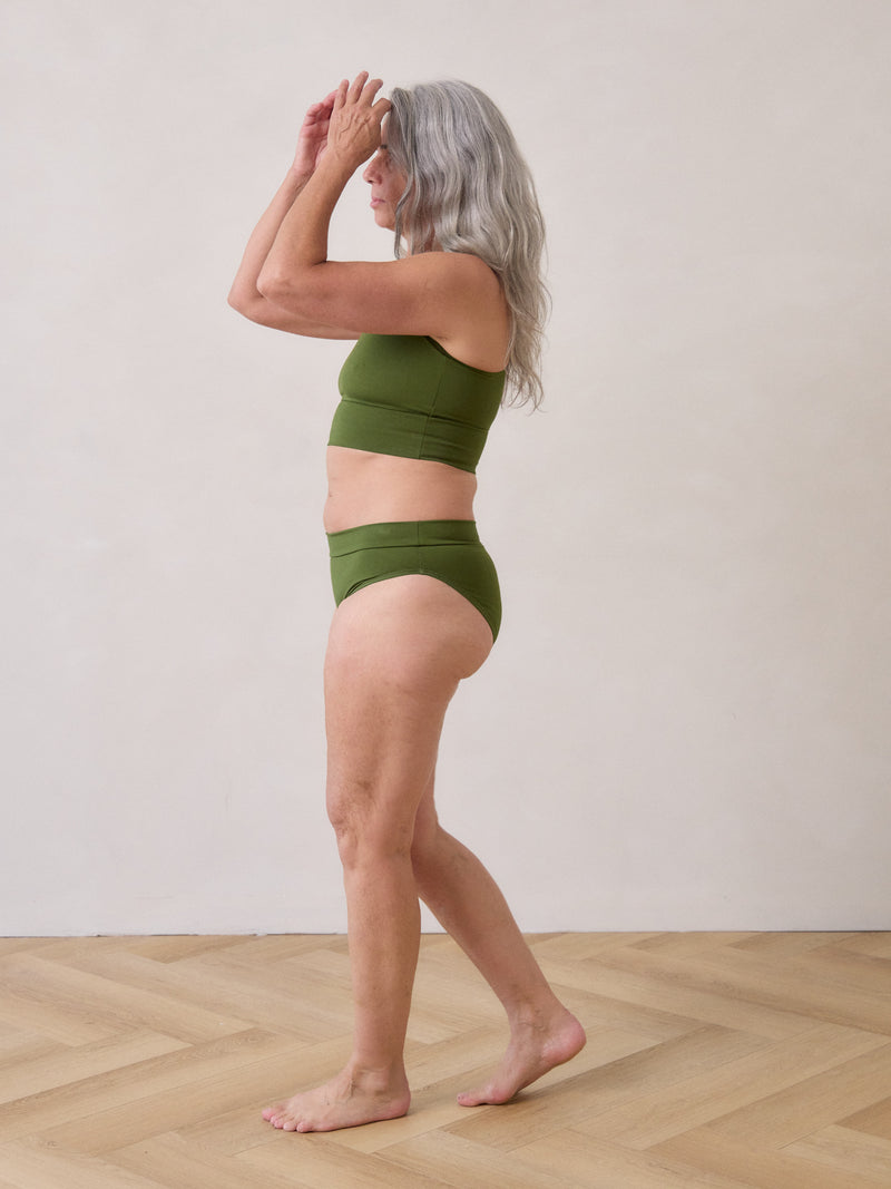 Free Label Moss Goldie Bra, bamboo raceback lounge bra