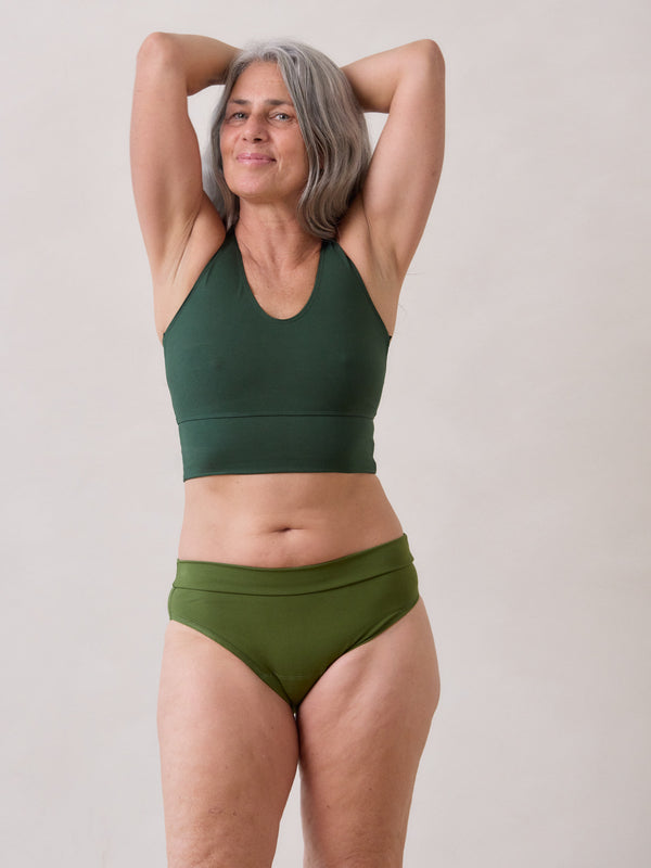 Free Label Goldie Bra racerback bamboo bra in Basil