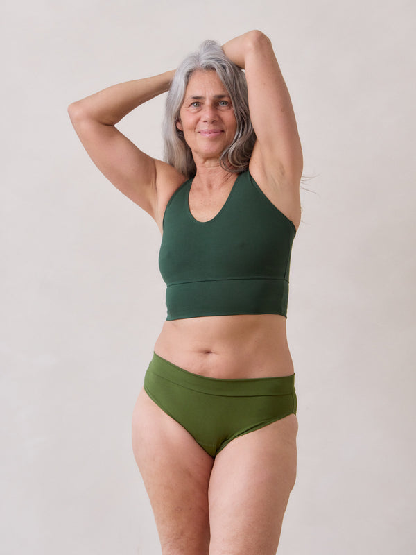 Free Label Goldie Bra racerback bamboo bra in Basil