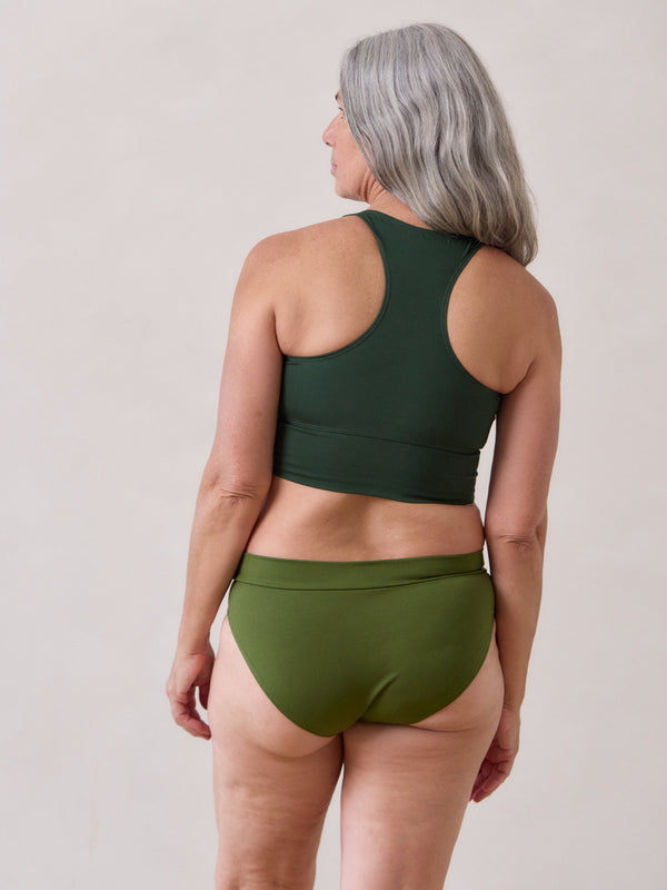 Free Label Goldie Bra racerback bamboo bra in Basil