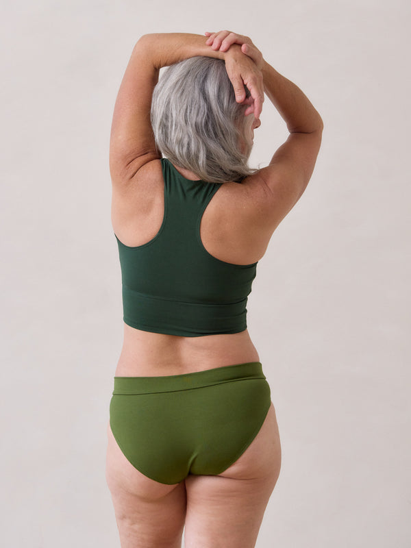 Free Label Goldie Bra racerback bamboo bra in Basil