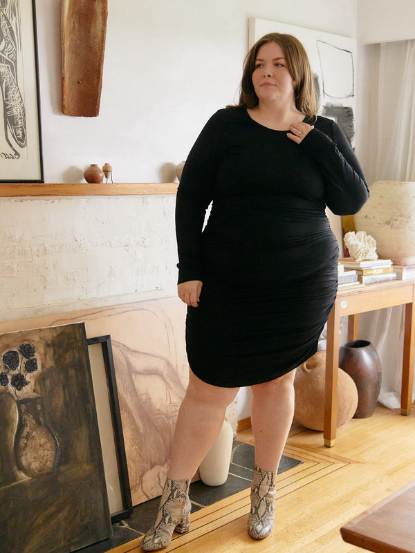 BLACK LONG-SLEEVE JULES DRESS