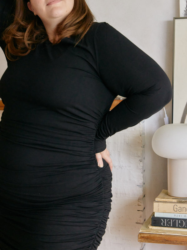 BLACK LONG-SLEEVE JULES DRESS