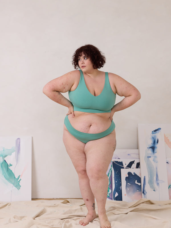 Free Label seafoam green Kimmie Undies - Canadian slow fashion size inclusive