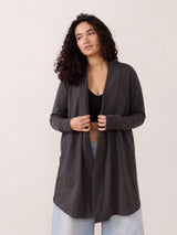 Diane Cardigan. Free Label french terry open cardigan. Ethically made organic and plus size friendly