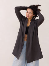 Diane Cardigan. Free Label french terry open cardigan. Ethically made organic and plus size friendly