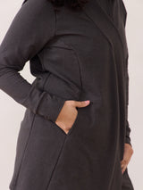 Diane Cardigan. Free Label french terry open cardigan. Ethically made organic and plus size friendly