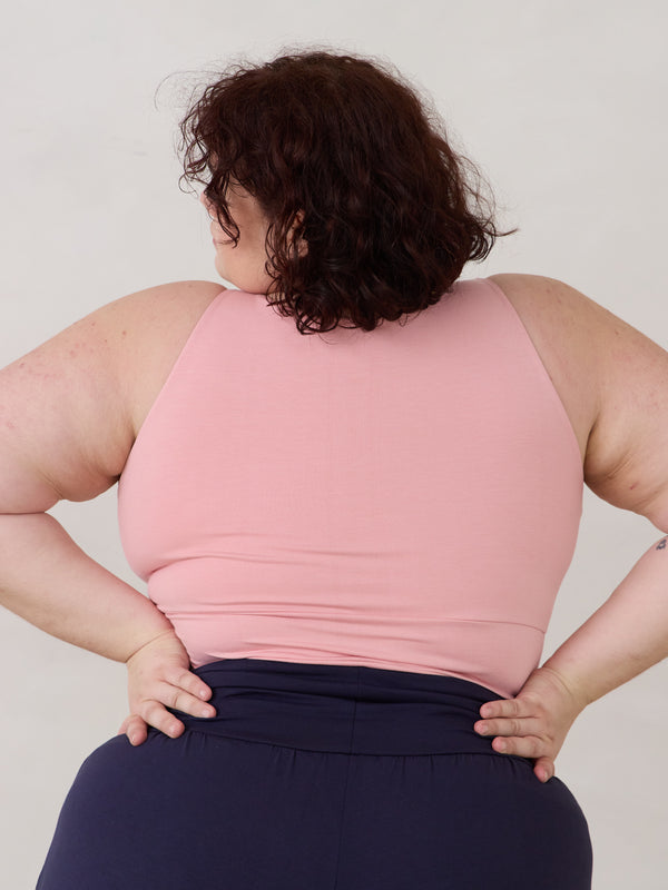 nursing friendly tank top built in bra - Free Label Dani Tank- pastel pink tank top made in canada with built in bra - made in canada matching sets - reversible tank top made in canada - canadian matching sets - ethical clothing made in canada 