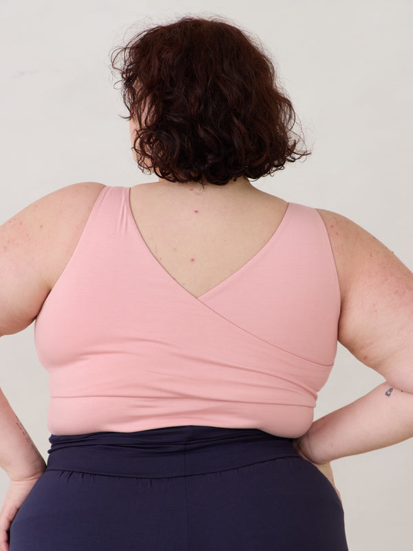 nursing friendly tank top built in bra - Free Label Dani Tank- pastel pink tank top made in canada with built in bra - made in canada matching sets - reversible tank top made in canada - canadian matching sets - ethical clothing made in canada 