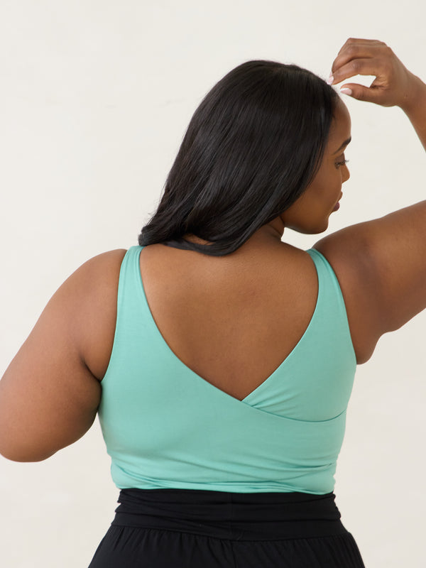 reversible slow fashion tank top built in bra - Free Label Dani Tank - pastel green tank top made in canada with built in bra - made in canada matching sets - reversible tank top made in canada - canadian matching sets - ethical clothing made in canada 