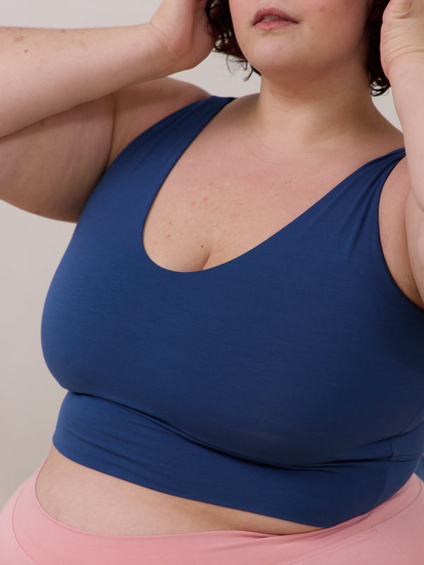 Atlantic Blue Sonny Bra by Free Label. made in Canada. plus size bra. nursing bra