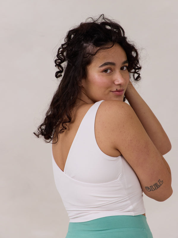 White Sonny Bra by Free Label. Canadian made nursing bra