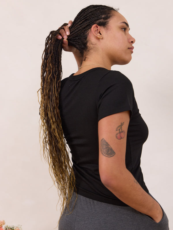 BLACK LYOCELL JENIE TEE