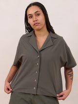 slow fashion cotton short sleeve button down for summer free label lynn shirt