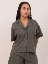 slow fashion cotton short sleeve button down for summer free label lynn shirt