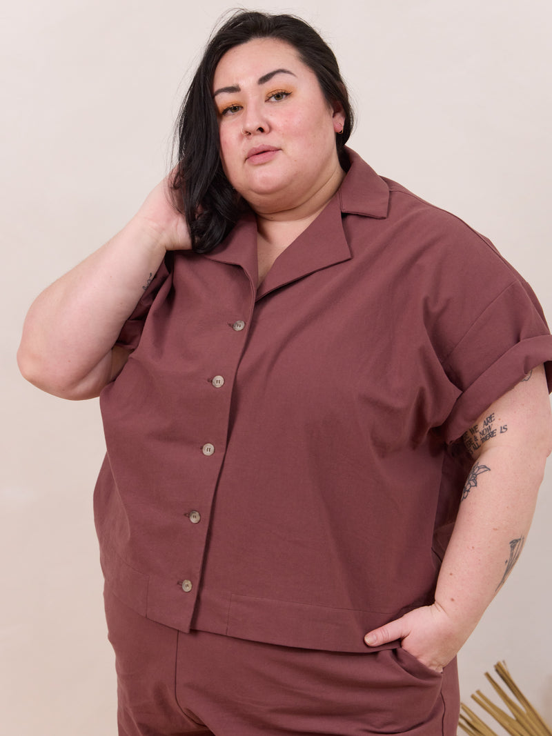 plus size cotton button down shirt unisex canadian slow fashion
