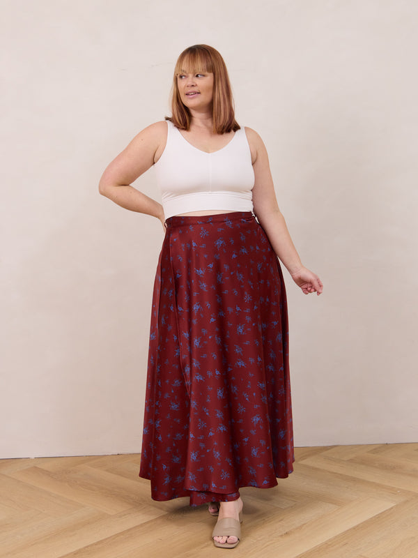 Canadian made maxi wrap skirt slow fashion