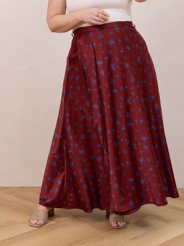 Canadian made maxi wrap skirt slow fashion